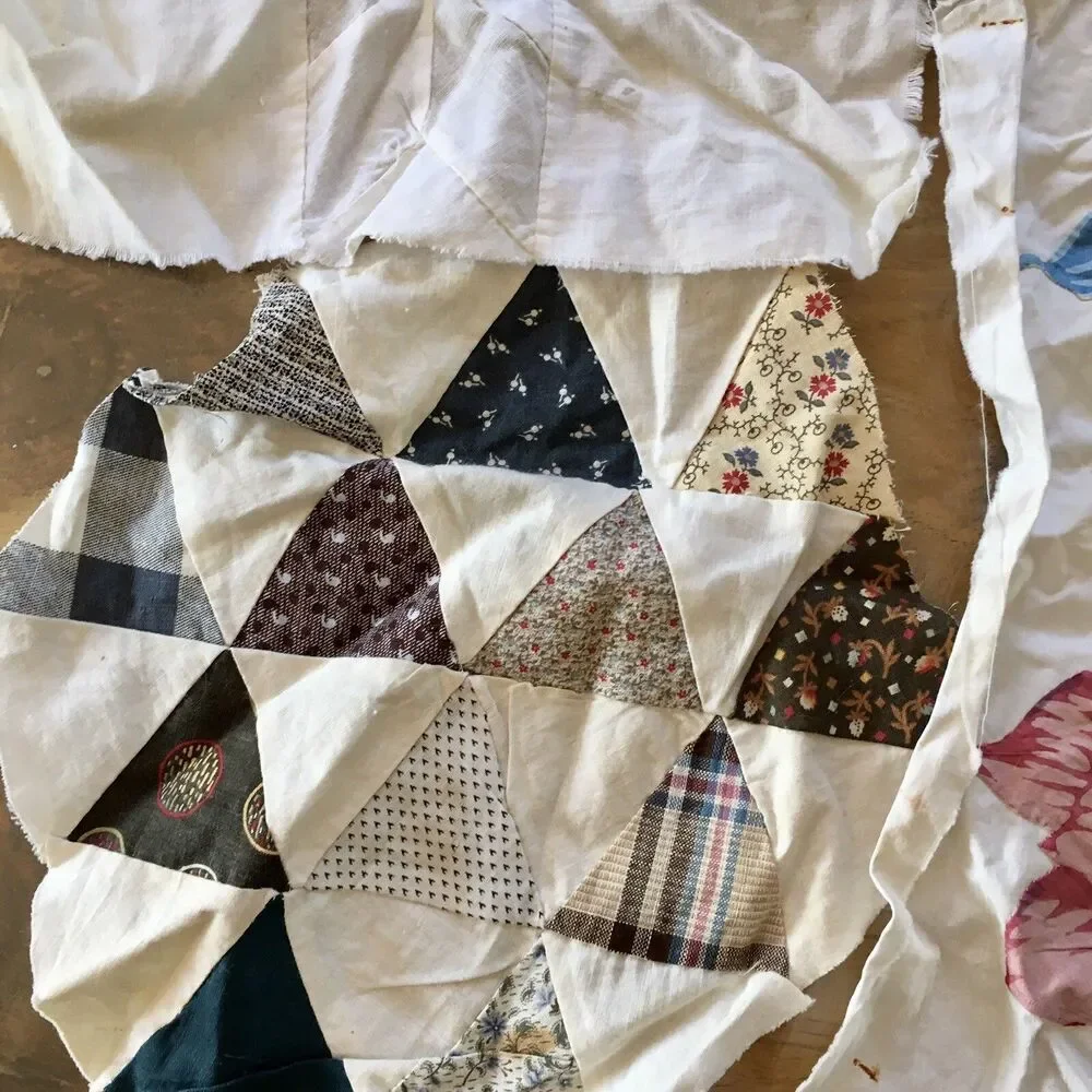 Quilt Block Salvage from old blankets & other blocks Vintage Find - Picture 6 of 12